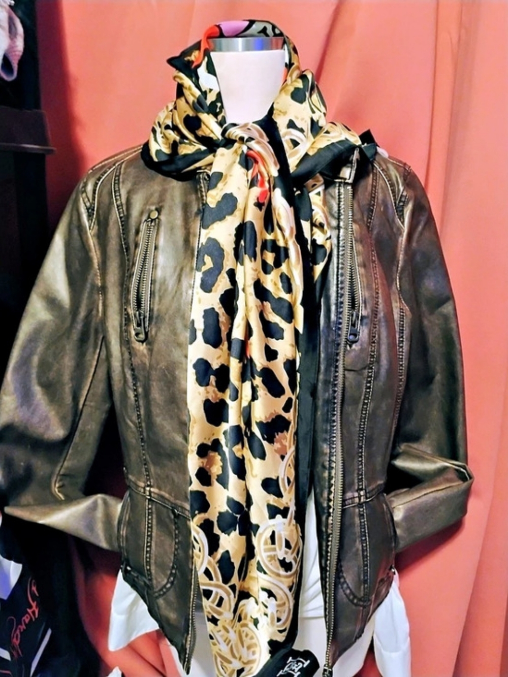 Ed Hardy Born Free Leopard Scarf Brown & Black